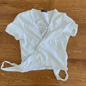 Brandy Melville Rae white wrap top